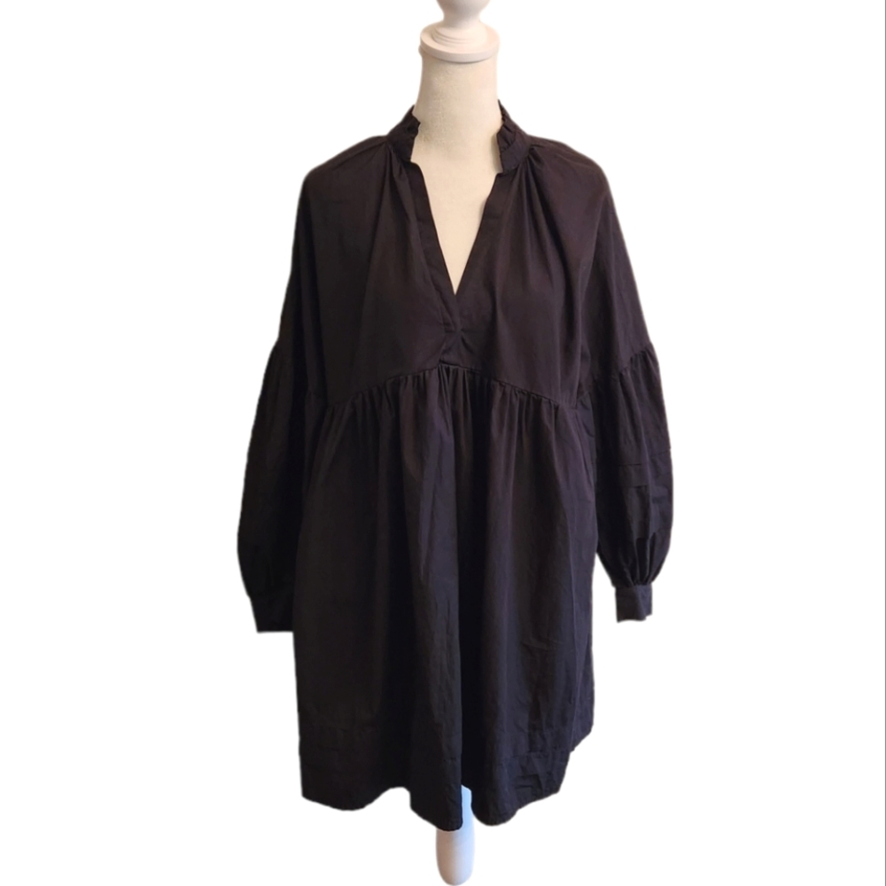 Urban Outfitters Black Poet Sleeve Cotton Dress XS